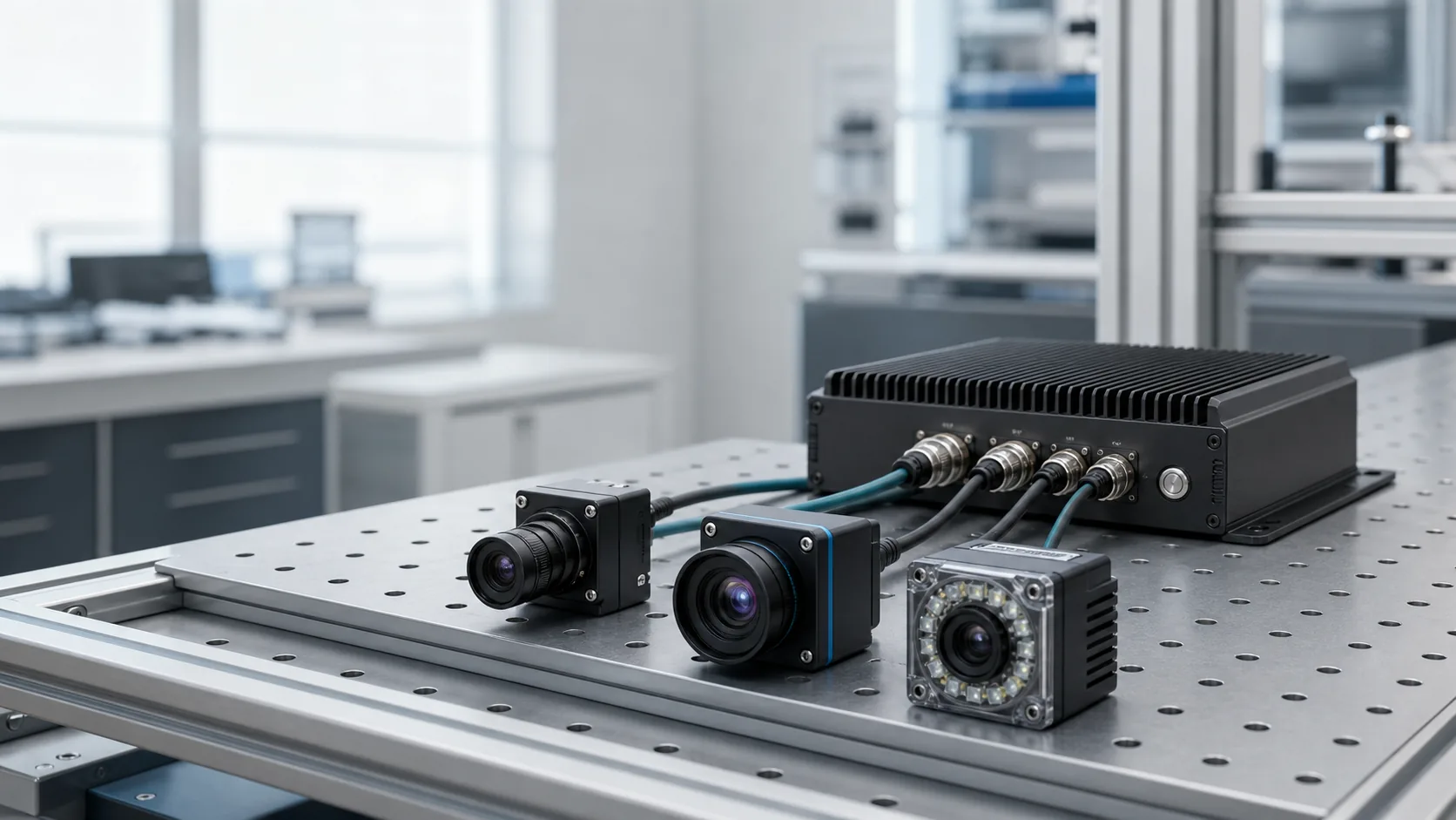 Compact edge vision controller connected to camera modules